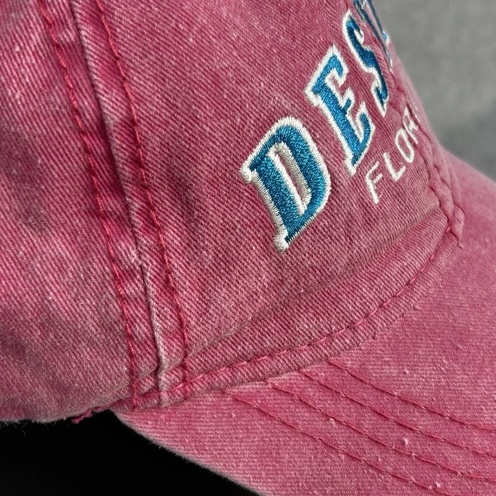 Destin Florida Mens Pink Sunsations Ball Cap Adjustable Denim Structured OSFM